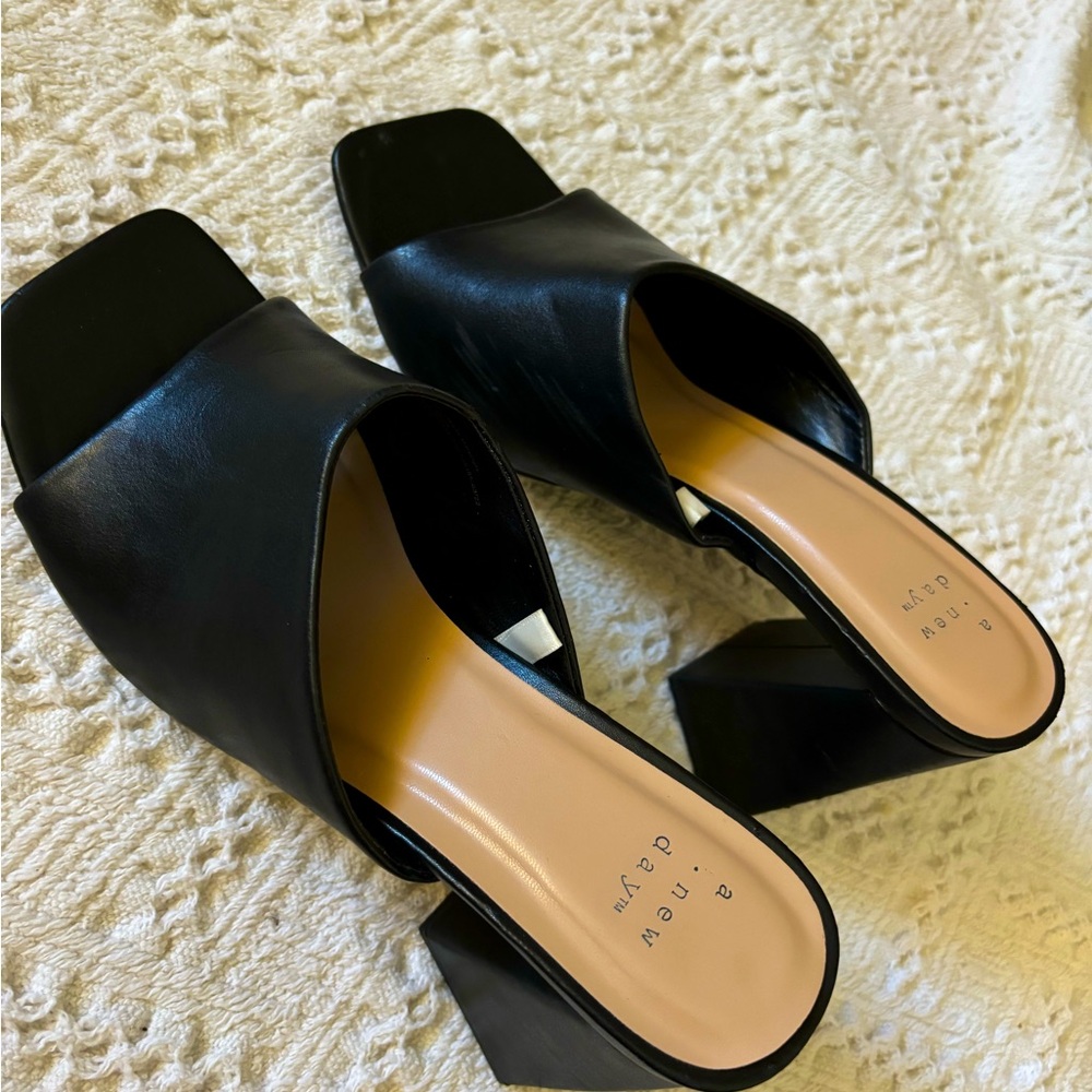 A new day ( Target ) Black Slide on Heels.